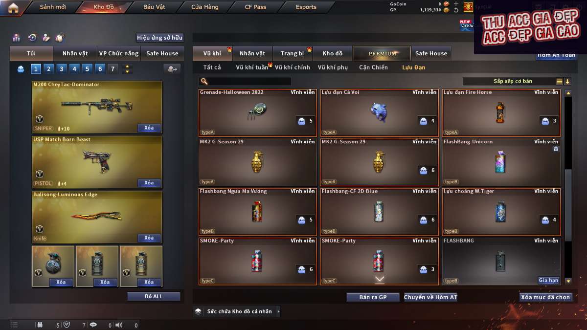shop acc cf uy tin gia re